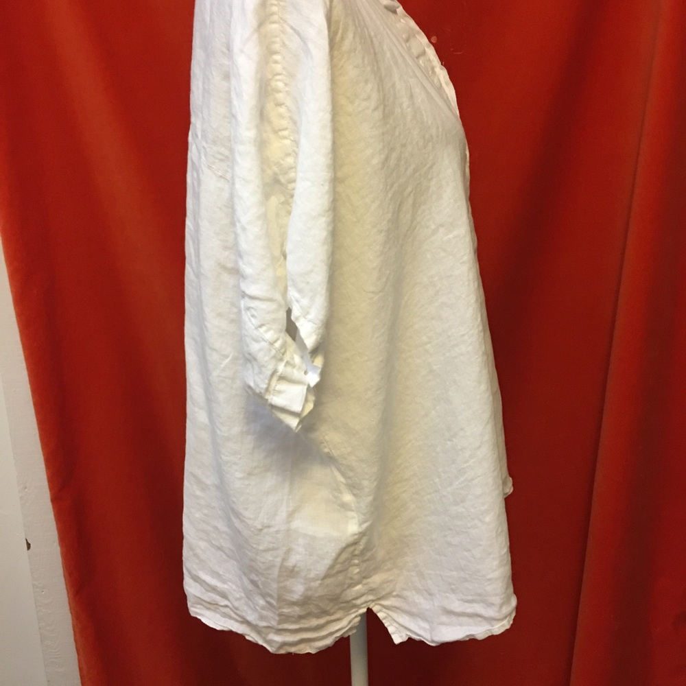 Eileen Fisher woman short sleeve linen top relaxed white size 2X - Picture 3 of 7